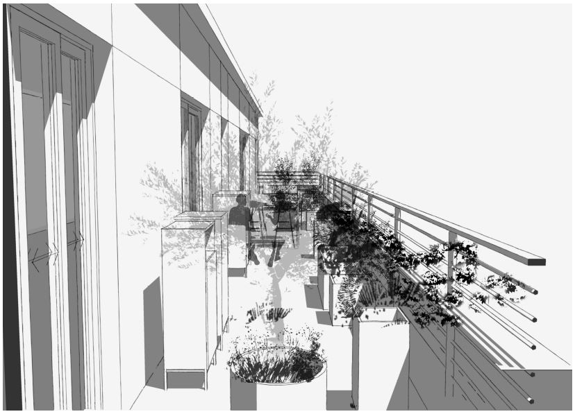 croquis image de terrasse